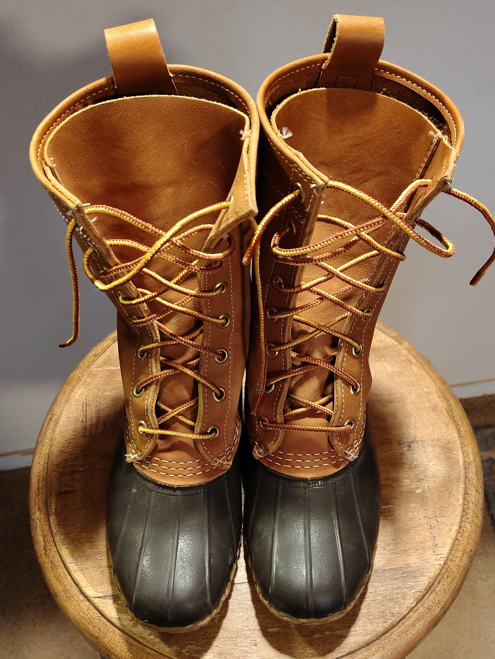 Vintage L.L. Bean 10" Duck Boots Women's Size 6 M Tan Leather Rubber Maine Made